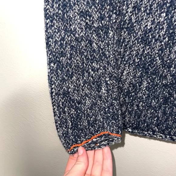 GAP Navy Blue & White Marled Cowl Neck Pullover Knit Sweater Small Women’s - Picture 5 of 11